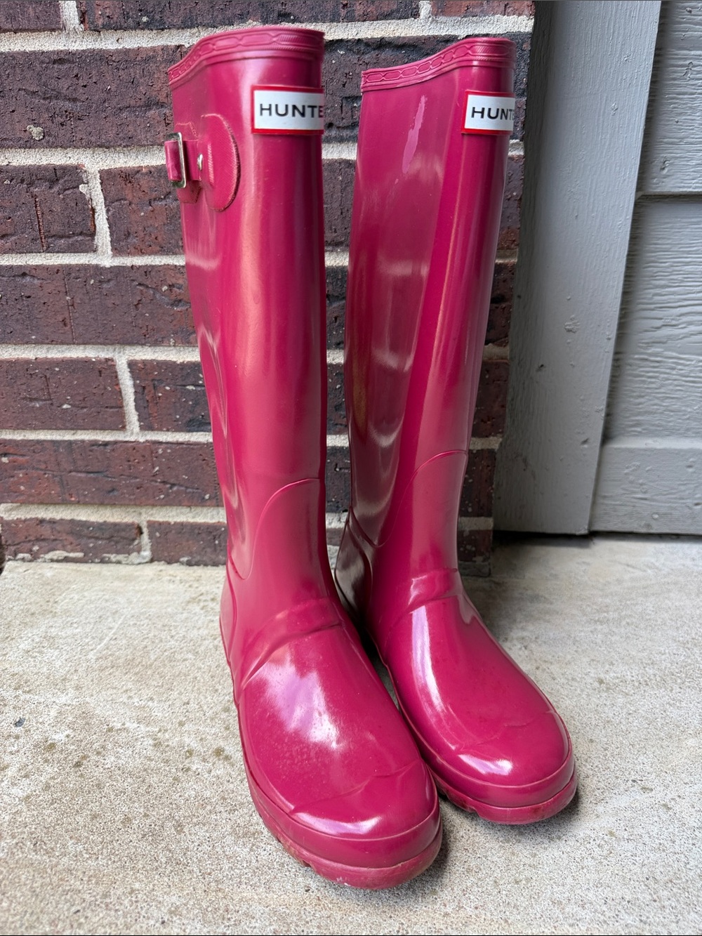 Hunter Glossy Tall Rain Boots - Raspberry Pink